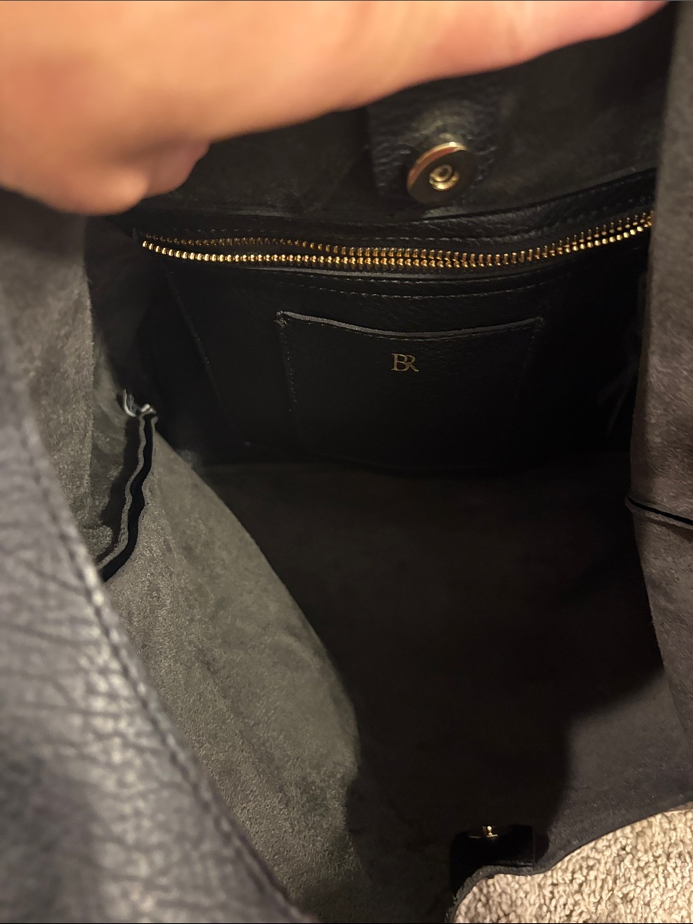 Banana Republic Black Pebbled Leather Shoulder Bag - Picture 6 of 6